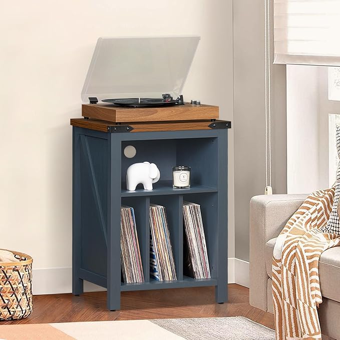 Record Player Stand with Vinyl Record Storage Holds up to 160 Albums, Large - Image 8