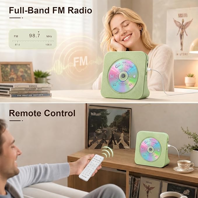Gueray CD Player Portable Bluetooth Desktop CD Player - Image 7