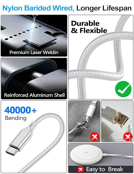 4-in-2 Multi Charging Cable for Apple Watch Charger/Samsung/iPhone Charger - Image 5