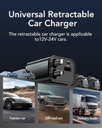 Upgraded Retractable Car Charger Adapter, 4 in 1 Fast Charging Car Phone Charger - Image 9