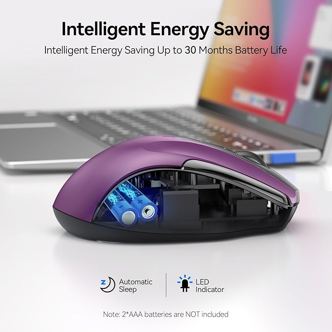 TECKNET Wireless Mouse Silent 4800 DPI Computer USB A & Bluetooth Mouse 6 - Image 6