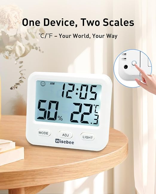 Wisebee Digital Indoor Hygrometer Thermometer, 2.9" Backlit Temperature - Image 5