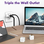 POWERCORDS 3 Power Blocks Outlet Splitter, 3 Pack, Grounded Wall Tap, 3-Prong - Image 4