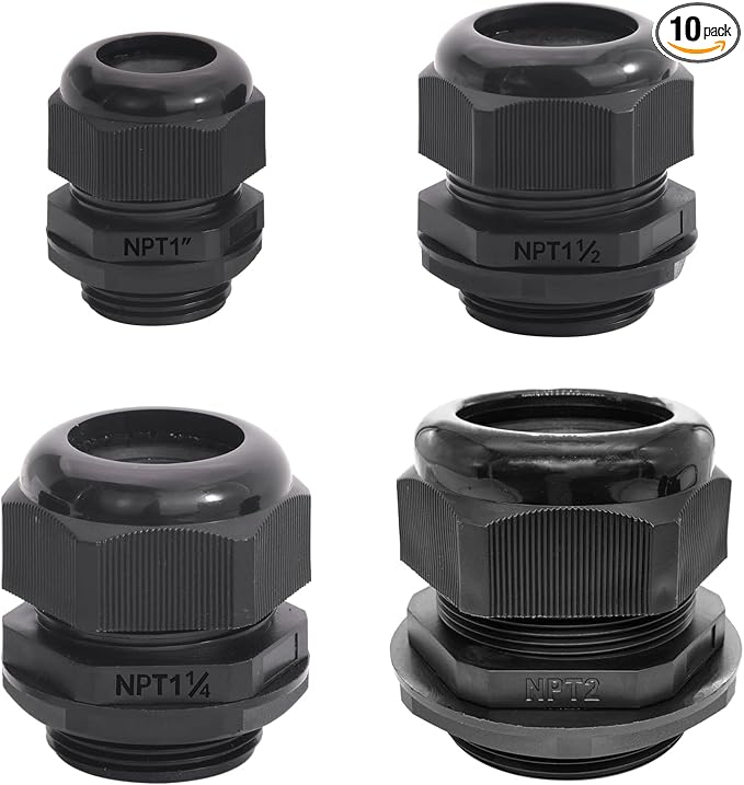 Cable Glands-PENGLIN 10PCS NPT Nylon Cable Connector 1-1/4", Strain Relief Cord by PENGLIN