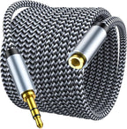 3.5mm Headphone Extension Cable 6ft, Nylon Braided Aux Cord Extender by MORELECS