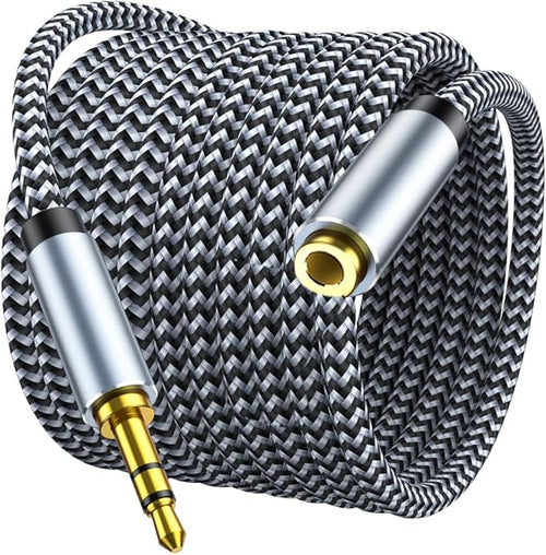 3.5mm Headphone Extension Cable 20ft, Nylon Braided Aux Cord Extender by MORELECS