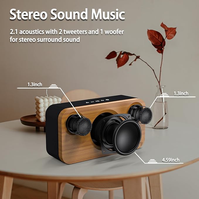 Bluetooth Speaker with Deep Bass, 40W Wireless Portable Speaker with AUX - Image 2