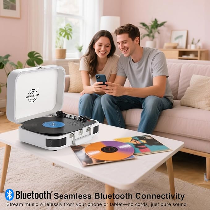 VINYLS LINK Vinyl Record Player 3 Speed ​​Bluetooth Turntable Belt Drive LP - Image 7