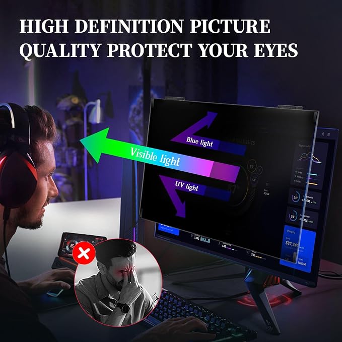 Magnetic Computer Privacy Screen 24 inch, Hanging Privacy Screen - Image 9
