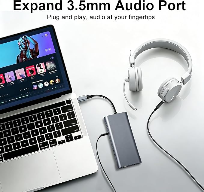 USB C Hub Multiport Adapter, 11 in 1 USB C Docking Station - Image 7