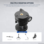 NEEWER Basic Mini Ball Head, Portable Tripod Head Camera Mount Adapter - Image 4
