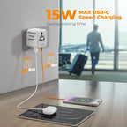 TESSAN Universal Travel Adapter 28W, International Power Adapter - Image 3
