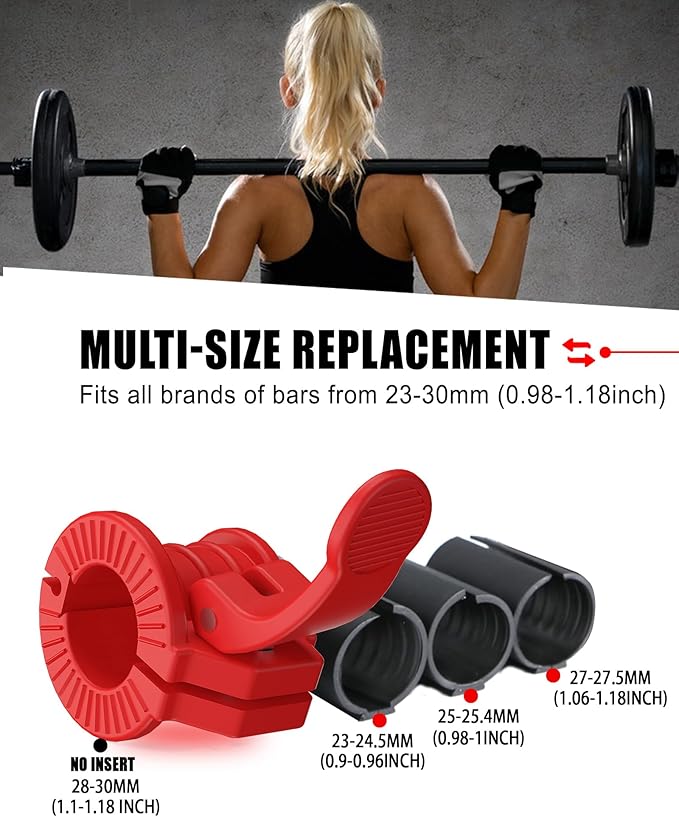 Barbell Clips 1 Inch Quick Release Weight Clamps 0.9-1.18inch Multi-Size - Image 2