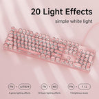 EWEADN TK100 Typewriter Keyboard Wired Mechanical Keyboard, 104 Keys Aesthetic - Image 3