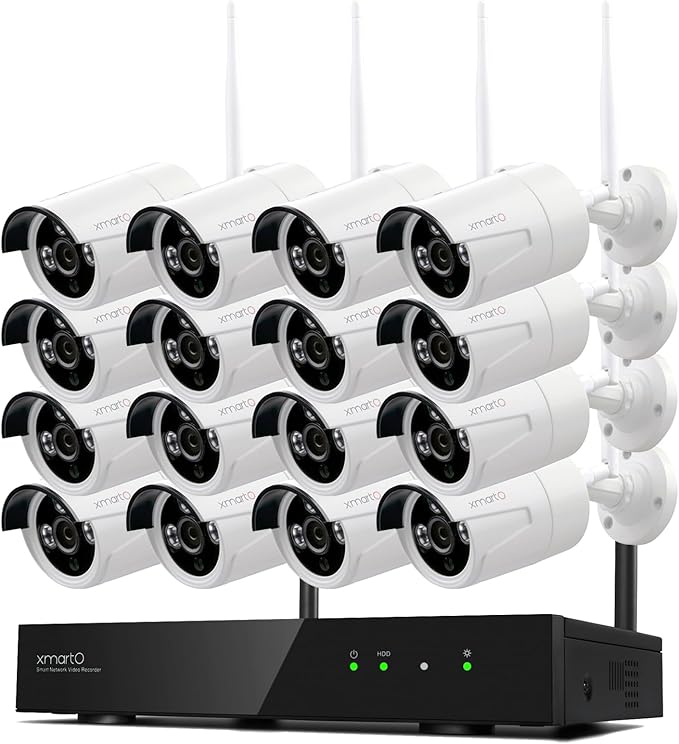 XMARTO Wireless Security Camera System 16CH Wi-Fi 6 16PC 3MP Wireless Security by xmartO