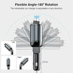 Retractable Car Charger for 4 in 1 Fast Charging Max 80W【ONLY 2 Type-C Charging - Image 5