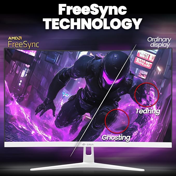 CRUA 27" Curved Gaming Monitor, FHD 1920x1080P, 165Hz/200Hz Computer Monitor - Image 5