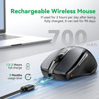 Bluetooth Mouse Rechargeable Wireless Mouse, 4800 DPI Optical Tracking - Image 3