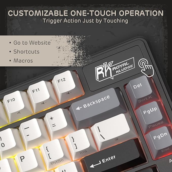RK ROYAL KLUDGE L75 Gasket Mount Mechanical Keyboard w/Knob/Macro Keys & - Image 7