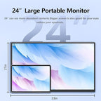 24'' Large Portable Monitor, FHD 120HZ 120% SRGB IPS USB-C HDMI Work Home - Image 6