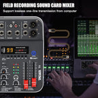 Audio Mixer, TKLBLS Studio Audio Sound Mixer Board, 6 Channel Unpowered - Image 5