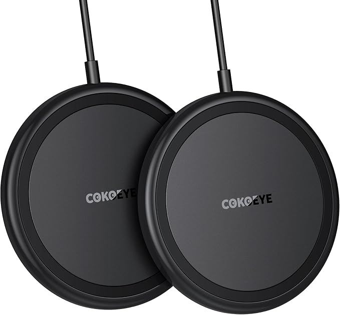 Wireless Charger, 15W Max Fast Wireless Charging Pad 2-Pack Compatible by COKOEYE