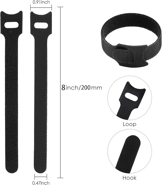 MVYC 150PCS 8 Inch Reusable Cable Ties Wire Ties Cord Organizer Cable Organizer - Image 2