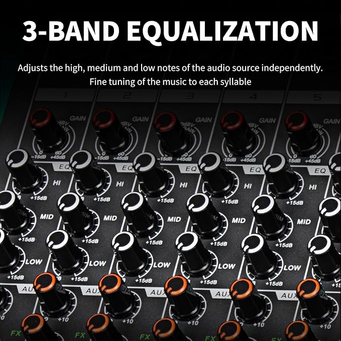 Depusheng MX8 8 Channel Sound Mixer Audio Mixing Console 48V 256DSP - Image 8