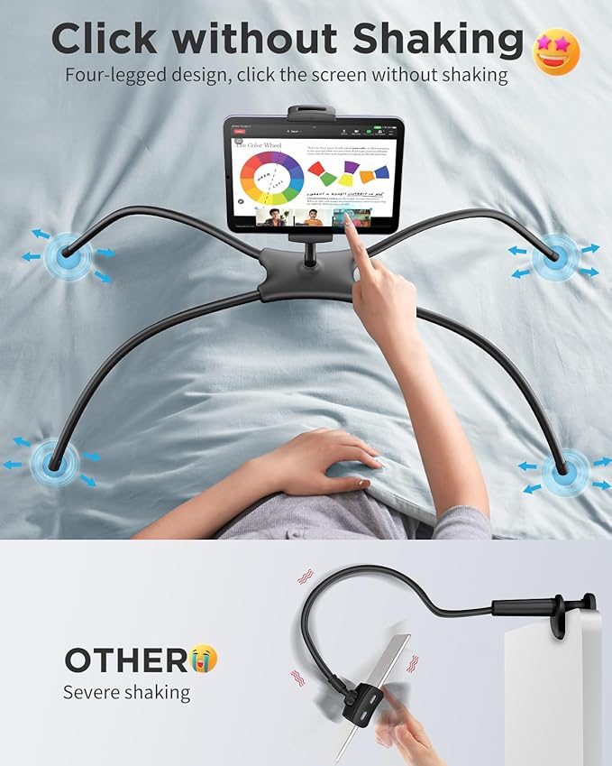 SAIJI iPad Stand, Adjustable Ergonomic Tablet Holder - Image 3