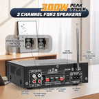 Stereo Audio Amplifier, 300W Home 2 Channel Wireless Bluetooth 5.0 Power - Image 3