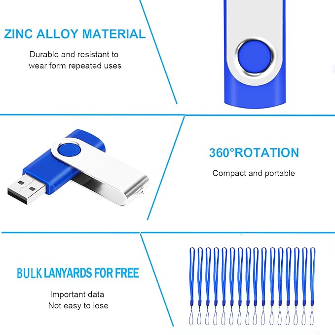 128MB Bulk Flash Drives 100 Pack EASTBULL USB 2.0 Flash Drives Pack Thumb - Image 4