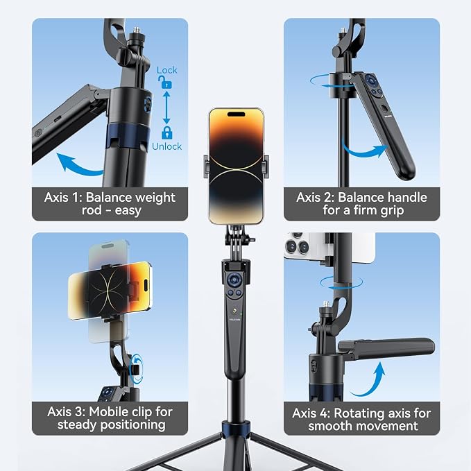 TELESIN 63" Smart Auto-Face Tracking Tripod - Image 5
