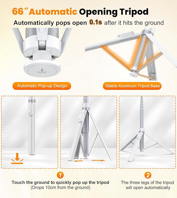 TONEOF 66" Automatic Phone Tripod - Image 2