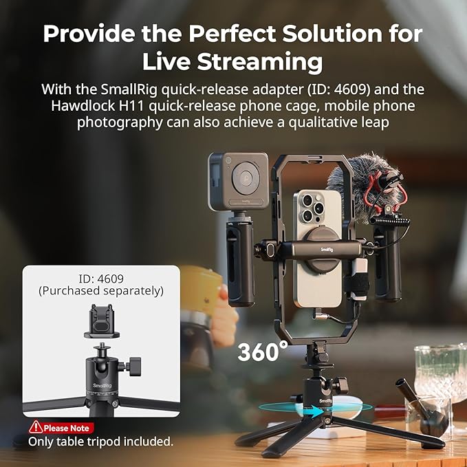SmallRig Portable Mini Desktop Tripod, Aluminum Alloy Compact Small Tabletop - Image 5