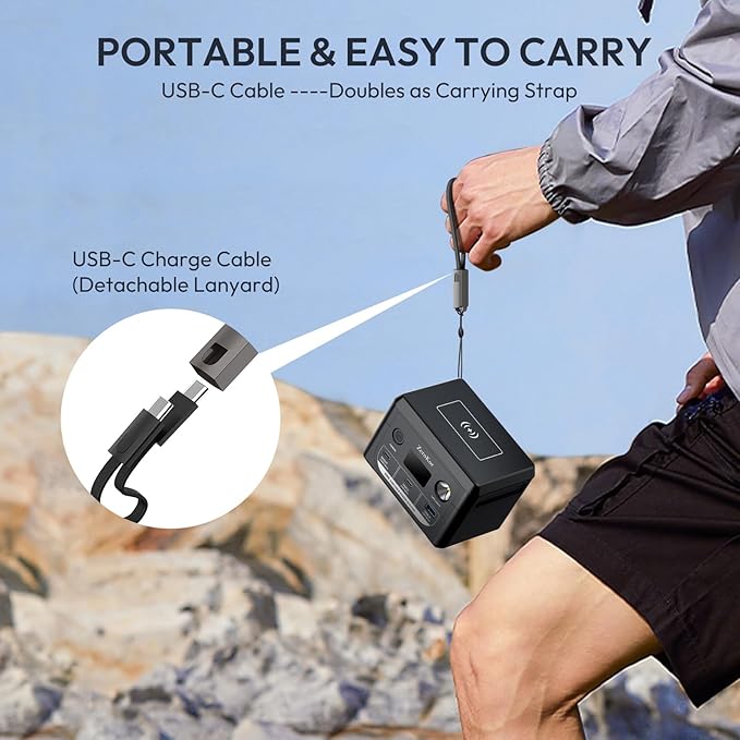 100W Portable Power Station, 96Wh Small Generator 30000mAh LiFePO4 Battery - Image 5