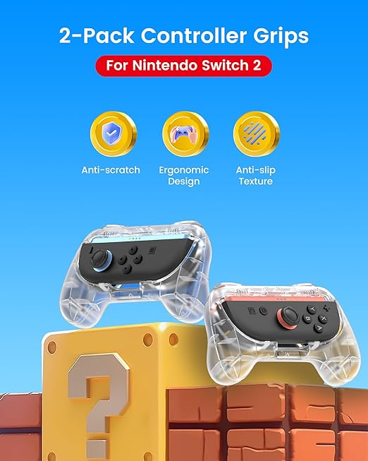 TRANSNOVO Hand Grips for Switch 2，Wear-Resistant Switch Accessories Controller - Image 2