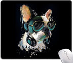 Square Mouse Pad, Colorful Stylish Bulldog Mouse Pad, Mouse Mat Square by Hokafenle