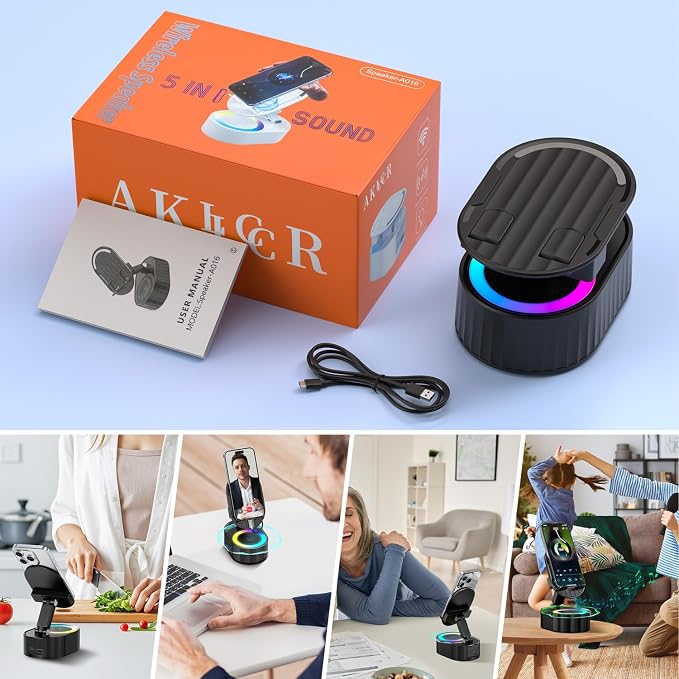 Wireless Induction Audio Bluetooth Speaker 5in1 Phone Holder Emergency - Image 8