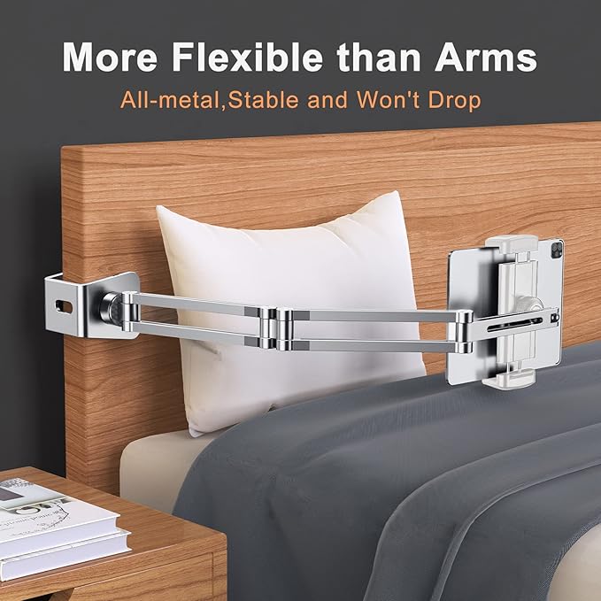 OATSBASF Phone and Tablet Holder Bed Gooseneck Mount, Aluminum Long Arm - Image 4
