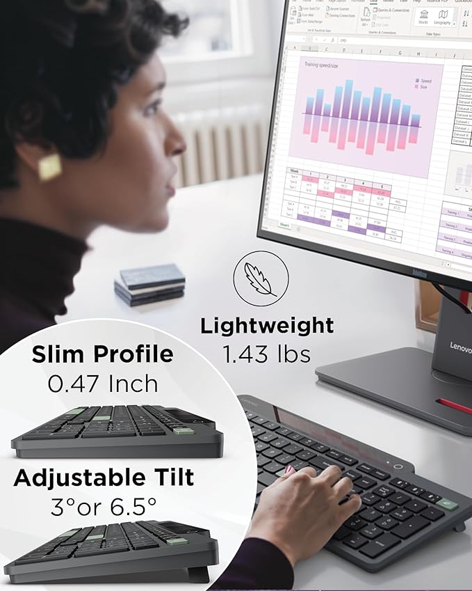Lenovo 800 Self-Charging Bluetooth Keyboard, Uses Ambient Light - Image 7