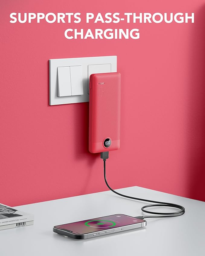 Portable Charger Built-in Cables and AC Wall Plug, VRURC USB C Power Bank - Image 9