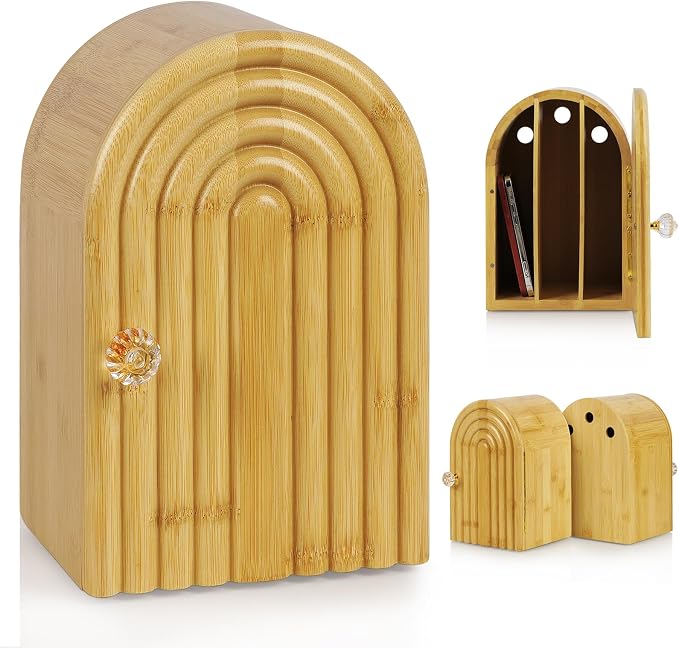 Phone Box for Family Time, Bamboo Cell Phone Jail, 3 Sections Hold 6 Phones by Lzttyee