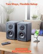 VEVOR Powered Bookshelf Speakers, 20W x 2, Active Studio Monitor Speaker - Image 3