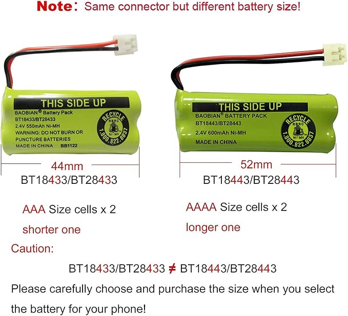 2.4V Rechargeable Cordless Phone Batteries Compatible - Image 4