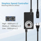 240mm Adjustable Computer PC Vent Fan 3-12V Speed Controller - Image 2