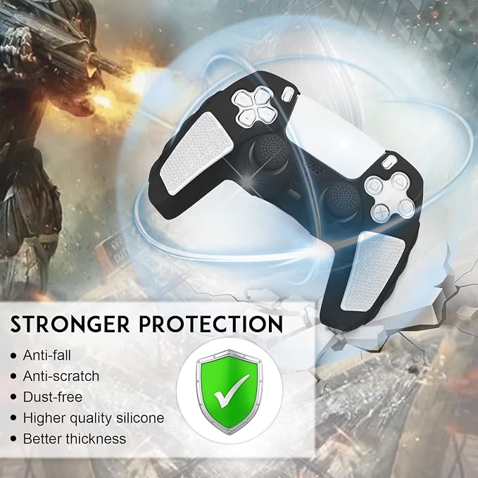 SIKEMAY Anti-Slip PS5 Controller Skin, Soft Thicken Non-Slip Studded Silicone - Image 5