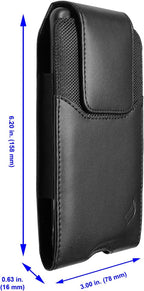 Leather Cell Phone Holster for T-Mobile REVVLRY+, REVVL 4, AT&T Fusion Z - Image 2
