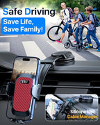 YRU Cell Phone Automobile Cradles Dashboard Windshield Pickup Truck Phone Mount - Image 4