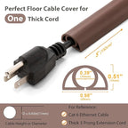 5ft Cord Cover Floor for Extension Cords, Self-Adhesive Floor Cable Cover to - Image 2