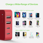 Nekmit USB C Charger, Thin Flat 52W 4-Port Fast Wall Charger - Image 6